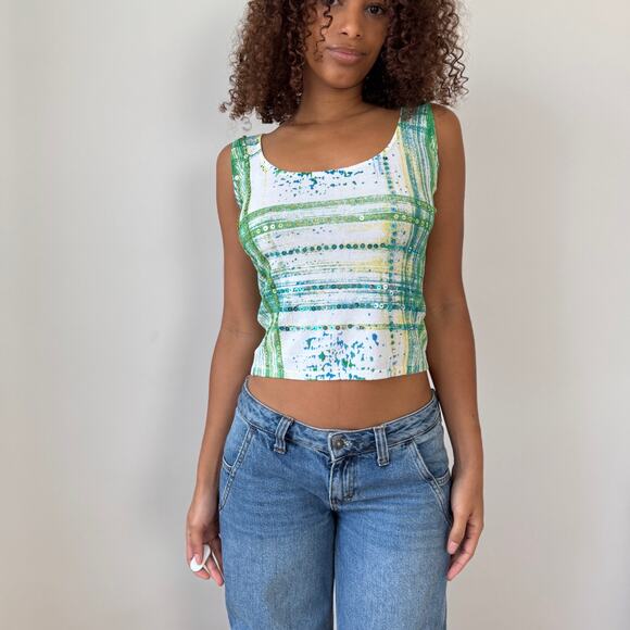 Vintage Euro knit sequin tank (S) - Picture 3 of 5